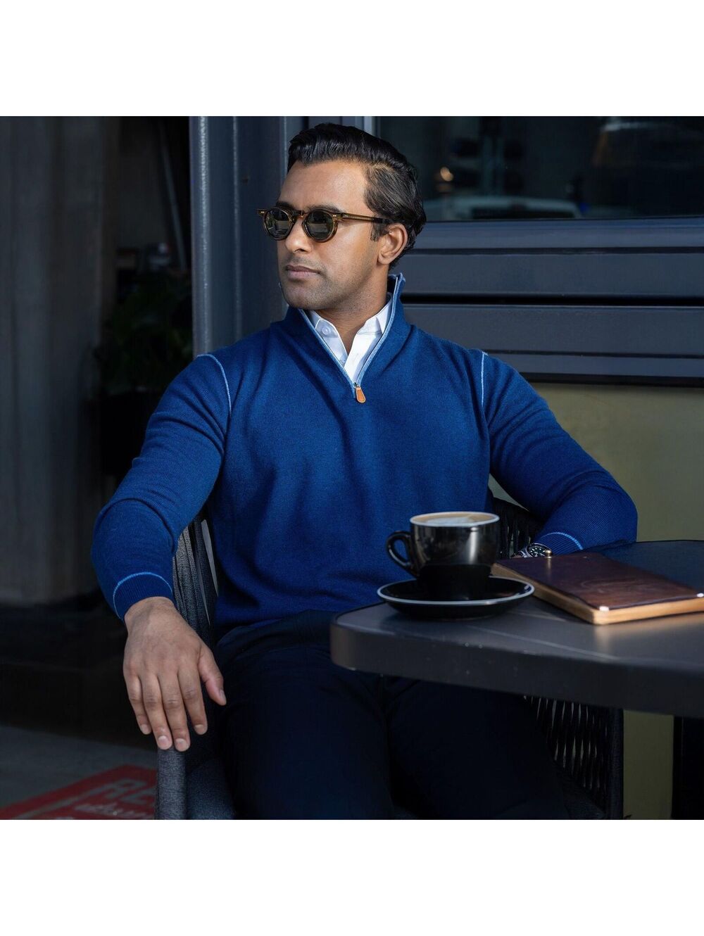 Collars & Co. NWT Napoli Accent Quarter Zip Wool & Cashmere Sweater Size Medium